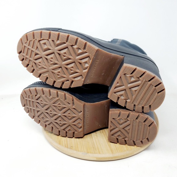 Converse Chuck Taylor All Star De Lux Heel Shoes Womens 8 Black Lug Hi Sneaker - Picture 13 of 15